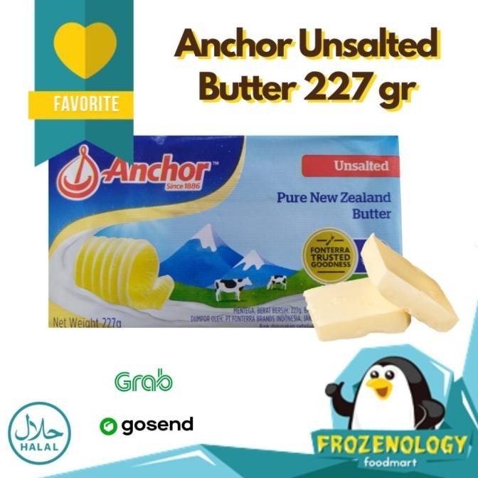 

(Expert) Anchor Unsalted butter 200gr | Mentega Tawar Import Halal