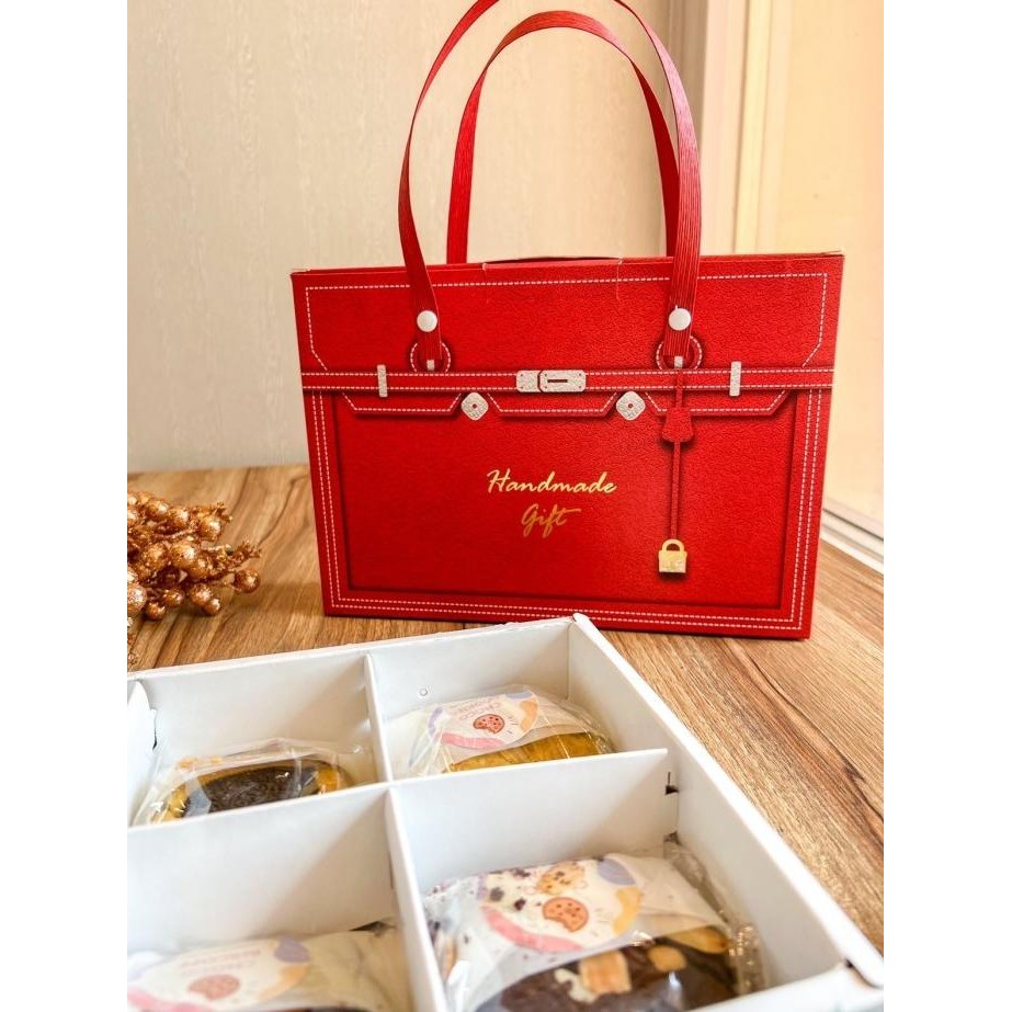 (Expert) Box kue / dus kue / packaging mini pie / kemasan mini pie Hermes Red