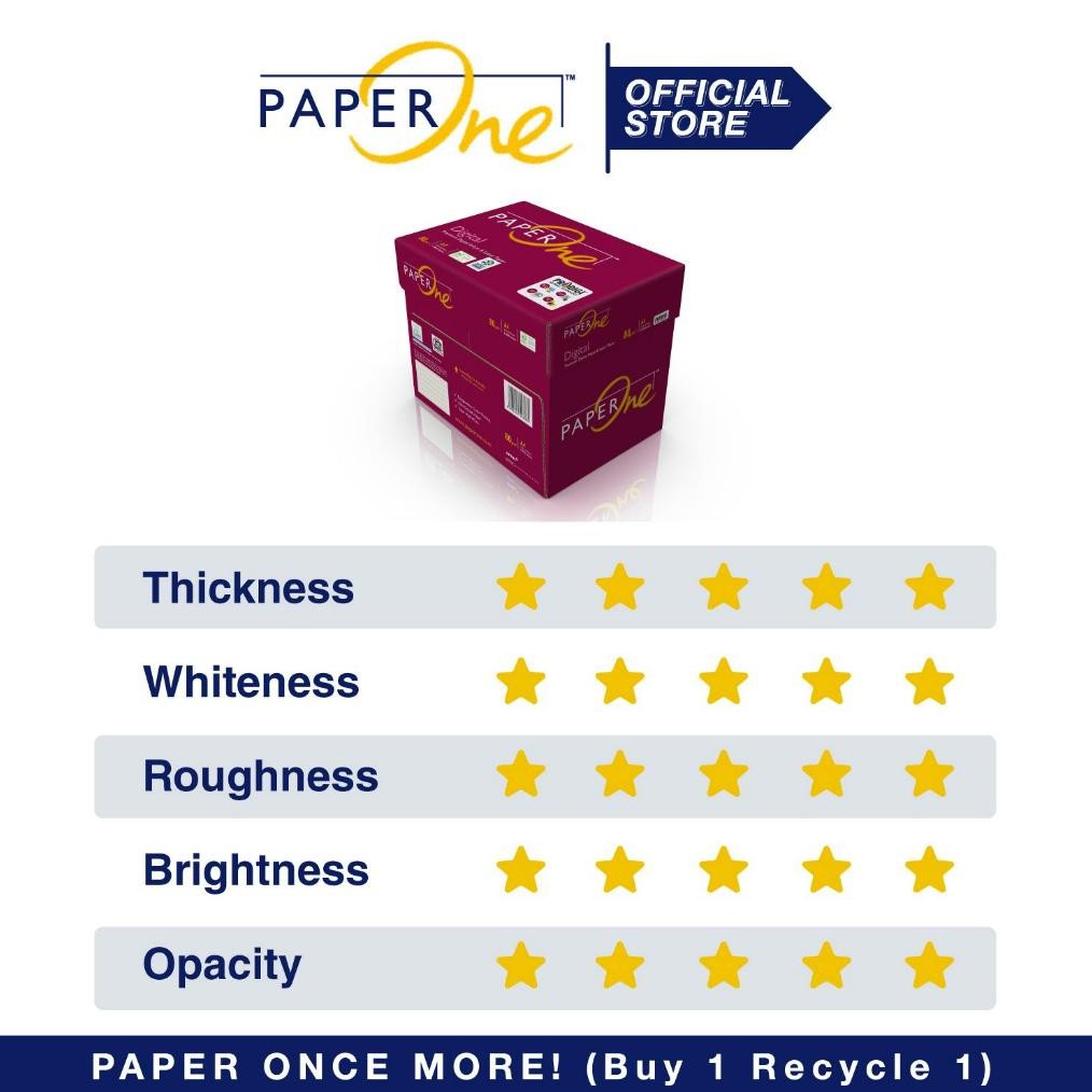 

Sale! Kertas A4 80Gr Paperone Digital Carbon Neutral - 1 Box 2500 Lembar