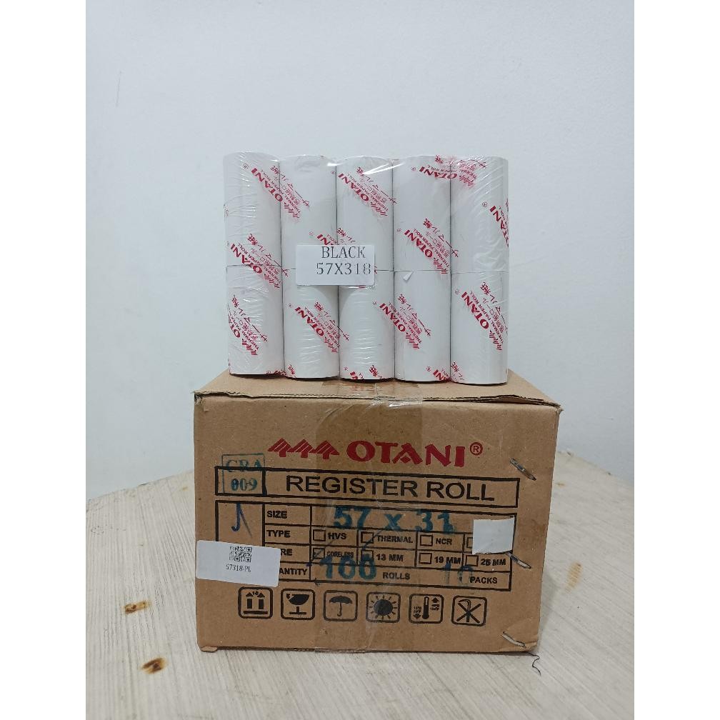 

Sale! Kertas Thermal Roll Otani 57X31 Coreless Isi 100 Roll/Box - Struk Thermal