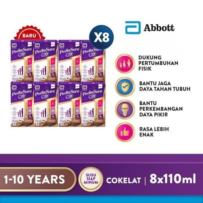 

(Expert) PEDIASURE GO - Rasa Cokelat Dan Vanila - Pediasure UHT - Pediasure Cokelat Dan Vanila 8X110ML