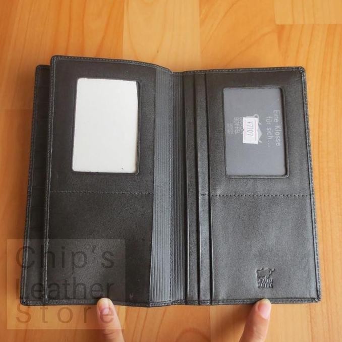 Grosir Dompet Fashion Wanita Panjang Kulit Asli Sapi Halus Warna Hitam Besar