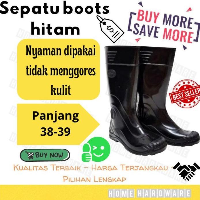 

Terlaris Sepatu Boots Hitam Karet / Sepatu Proyek/Safety Boots