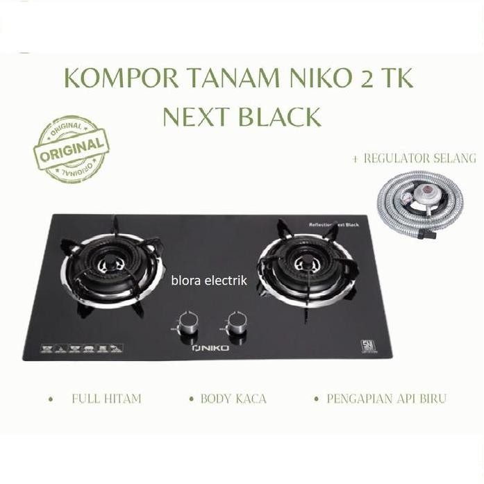 

Terlaris Kompor Gas 2 Tungku Niko Reflection Next Black Kaca Tempered Glass+Selang Paket - Teknologi Api Tornado, Anti Gores, Tahan Panas - Meja, Hitam