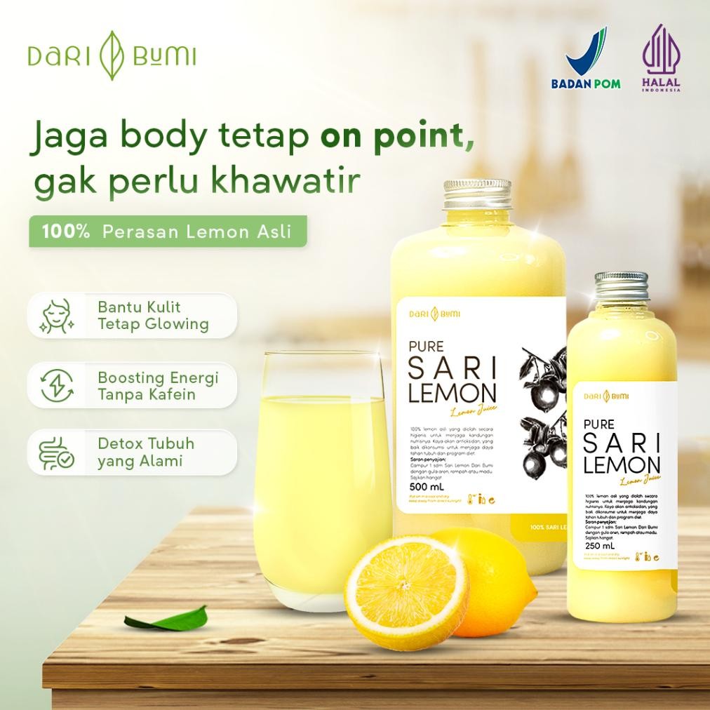 

Dari Bumi Sari Lemon Halal Minuman Diet Alami Premium Pure Original