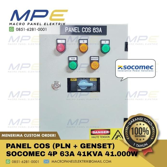 

Terlaris Panel Cos 63A Socomec Pln Genset 4P 41Kva 41.000W / Panel Cos Socomec