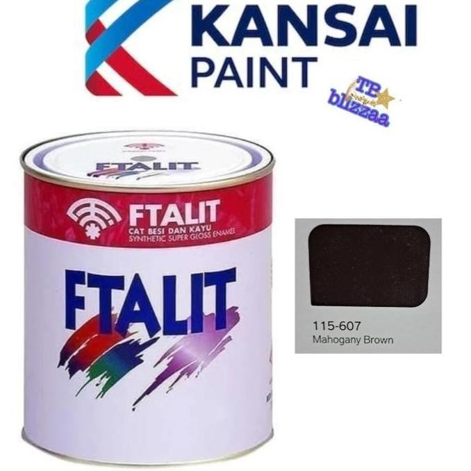 ready  Ftalit Mahogany Brown 607 Cat Kayu Besi 115-607 Coklat Tua 1kg