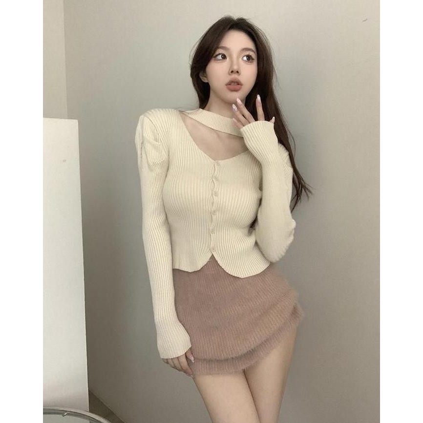 [PREMIUM]Berynette 0328 Atasan Rajut Import Premium Tanpa Lengan RM RA | Atasan Wanita Korea Import 