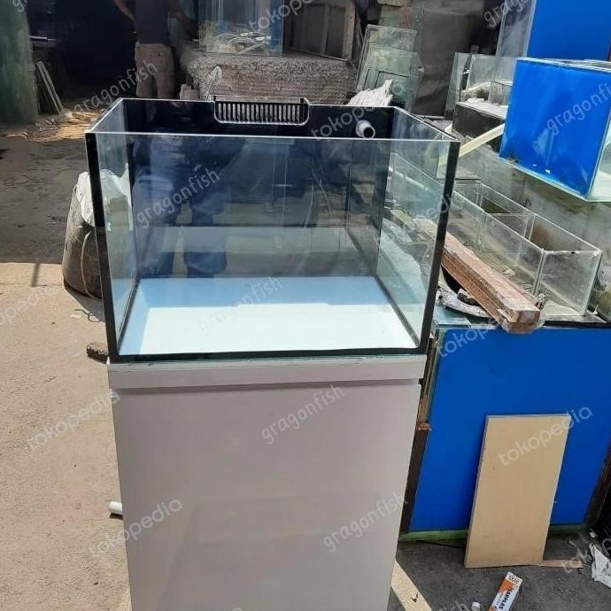 Terlaris Aquarium Laut Full Set + Meja Kabinet 60Cm