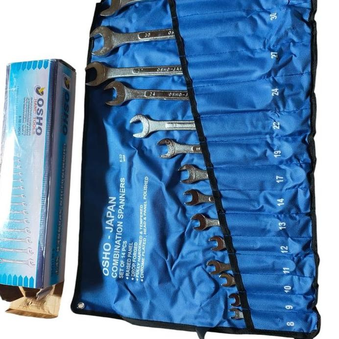 TEKIRO Kunci Ring Pas 14 pcs 8 - 32 mm - Kunci RingPas Set TEKIRO