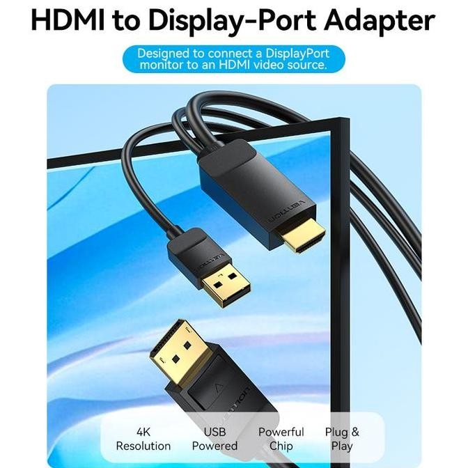 Vention Kabel Hdmi A To Dp Display Port
