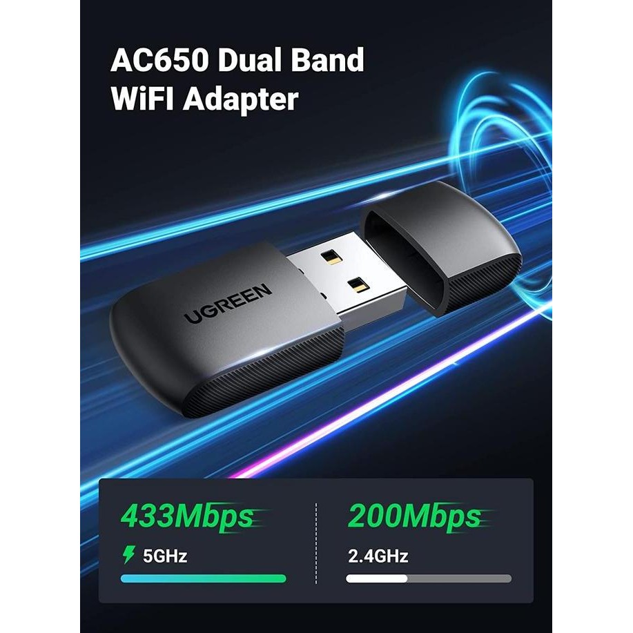 Ugreen Dual-Band 2.4Ghz & 5Ghz Wireless Wifi Usb Adapter Network Card