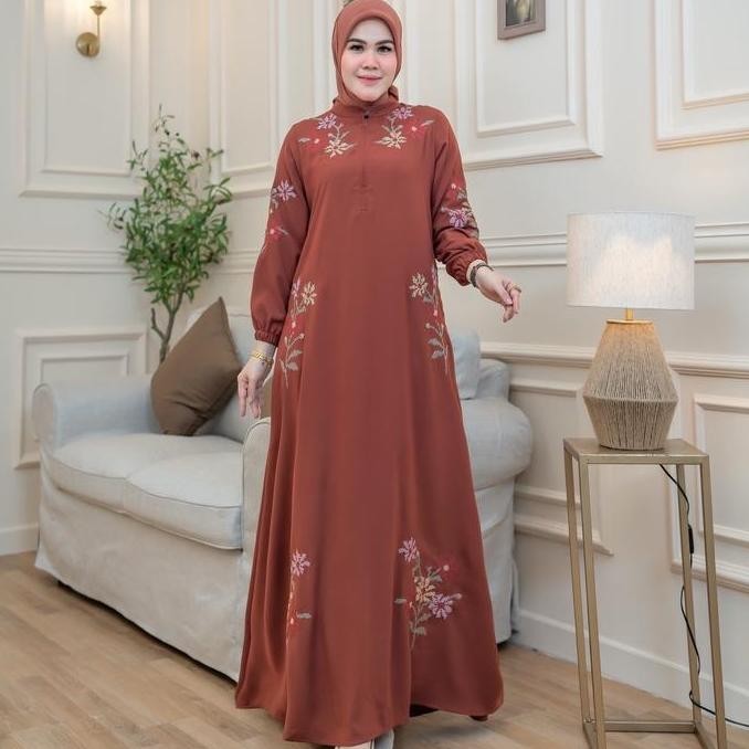 ARRAYA Drees Gamis Arraya Motif Bordir Terbaru Abaya Arraya Gamis Bordir Busui Gamis Wanita