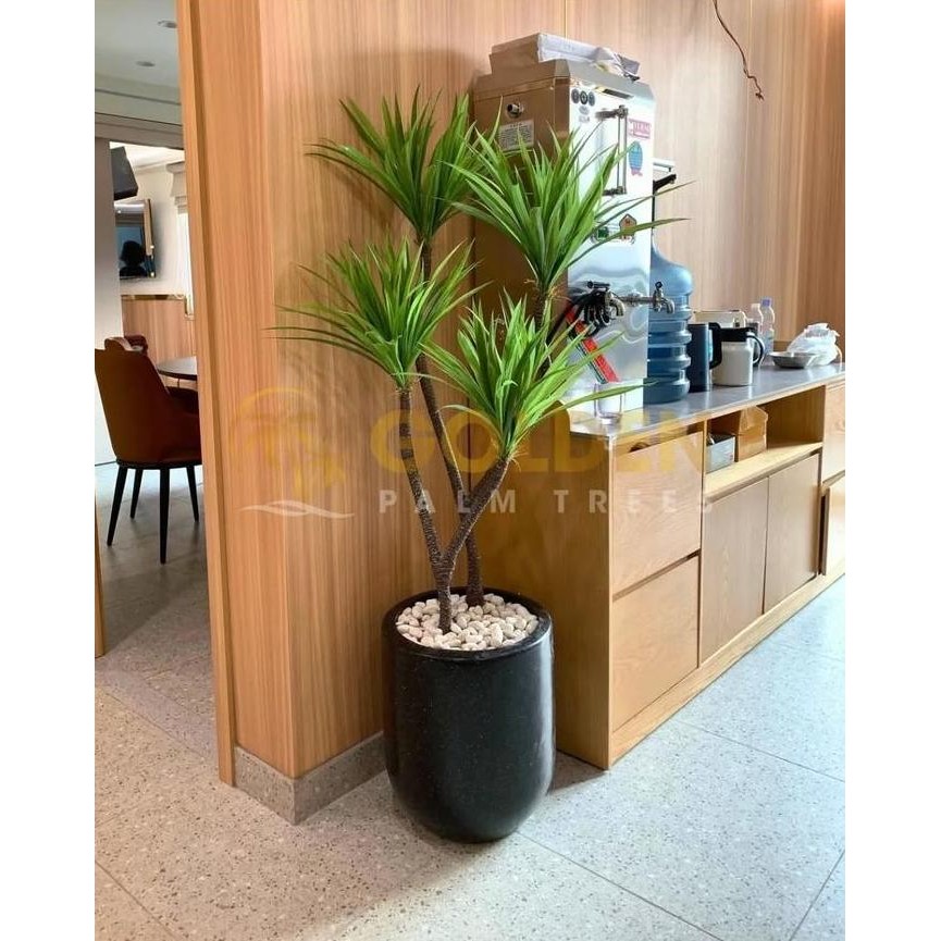 Pohon Artificial Pandan Bali Cabang 4 Batang meliuk + Pot Tanaman