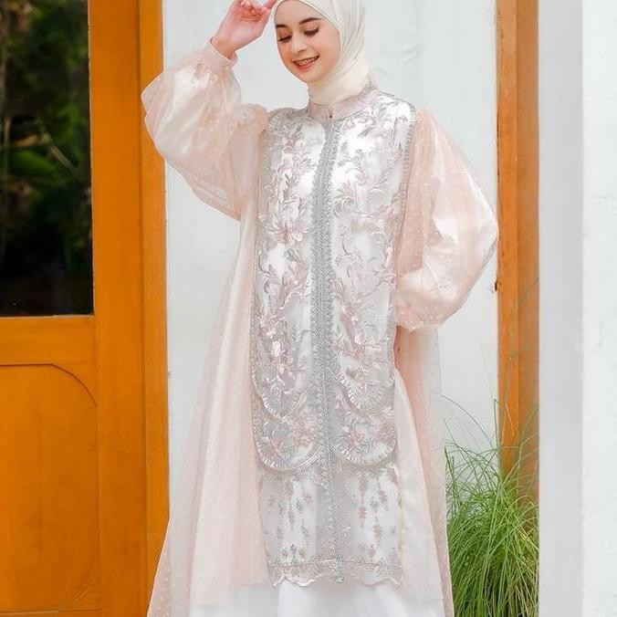 Luna Dress One Set Outer Tile Tunik Tille Garden mix tule dot