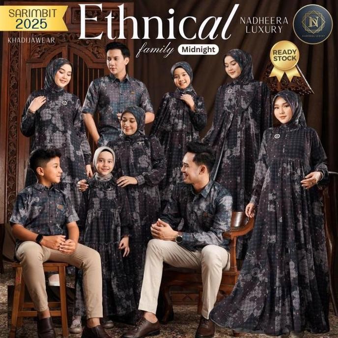 ETHNICAL MIDNIGHT FAMILY NADHEERA  LUXURY SARIMBIT 2025 COUPLE LEBARAN TERBARU ETHNICA MEWAH