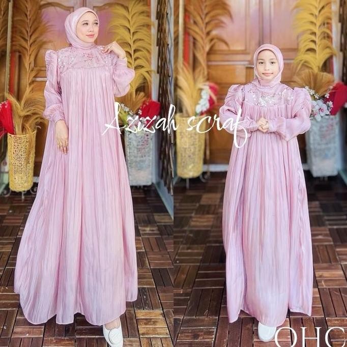 GAMIS CANTIK AZIZAH SET HIJAB ibu dan anak by OHC Dress Lebaran