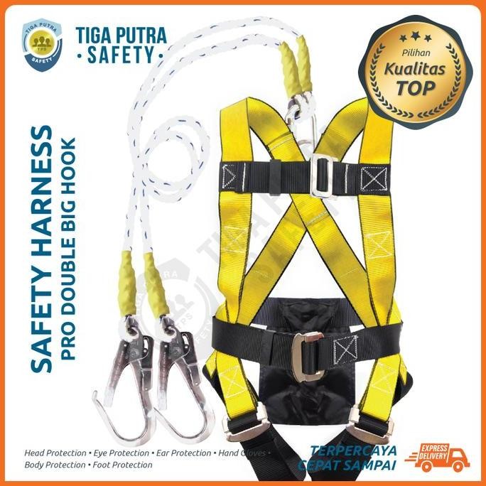 

Terlaris Pro Double Big Hook Absorber Safety Harness Panjat Tebing Menara / Full Body Belt Climbing