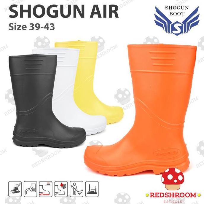 

Terlaris Sepatu Boot Tinggi Shogun Air Putih Kuning Orange Hitam Eva Ringan Nyaman Anti Slip Air Lokal