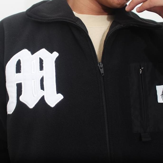 Promo Motherline - Jaket Polar Black Unisex Original Jaket Pria Bulu