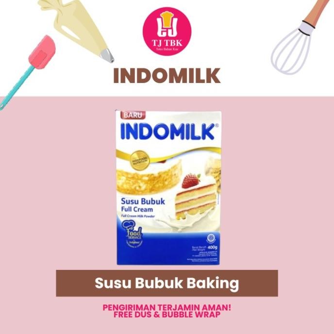 

(Expert) INDOMILK Susu Bubuk Full Cream 400gr / Susu Bubuk Baking | Toko Bahan Kue TJ