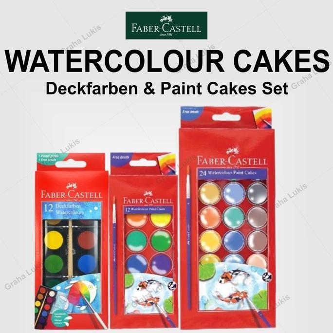 

ready FABER CASTELL Watercolours Deckfarben / Cat Air Set 12 - Free Brush