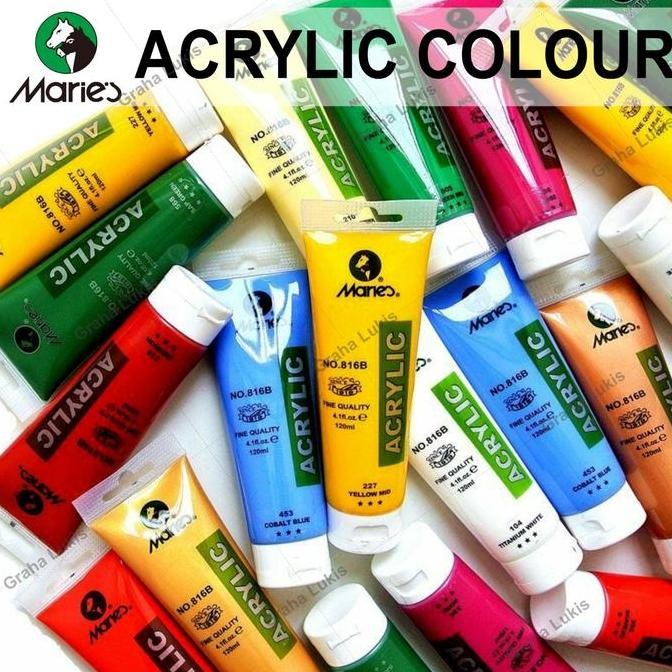 

ready MARIES ACRYLIC 120 ML - TITANIUM WHITE / CAT AKRILIK MARIES 120ML TITA