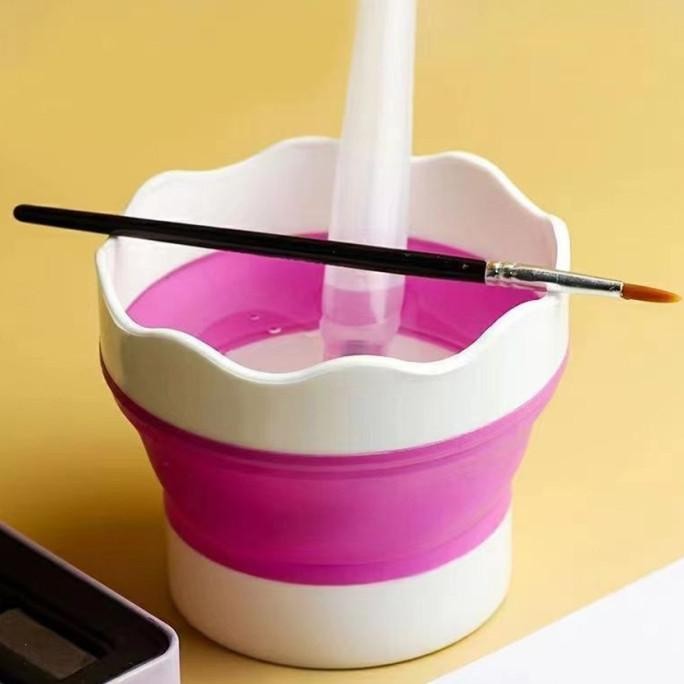 

ready Gelas Lipat Portable Pembersih Kuas Lukis Cat Paint Brush Cleaner Cup