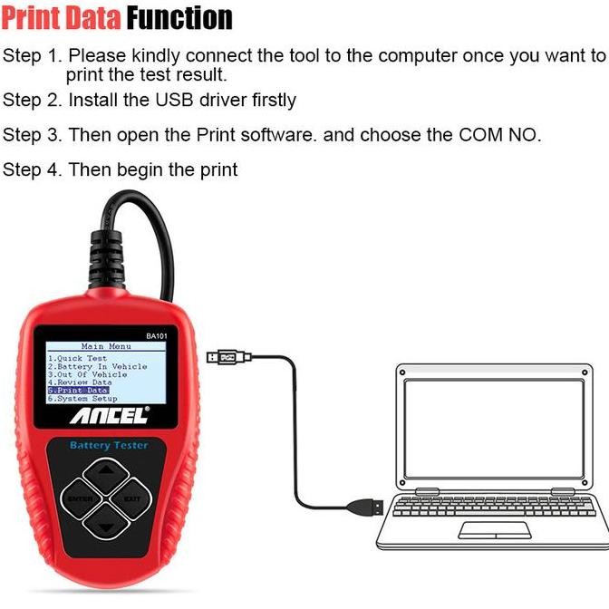 Ancel BA101 12V Alat Cek Aki Mobil Motor Test Battery ACCU Volt Tester