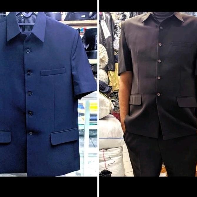 safari jas  paspampres coklat navy pendek twis murah