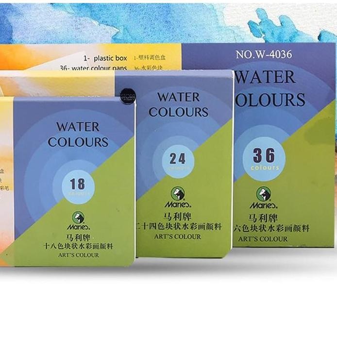 

ready Maries Solid Watercolor set 36 warna / water colour Pocket Cat Air