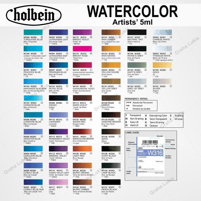 

ready Holbein Artists' Watercolour 5ml - Serie A Varian 2