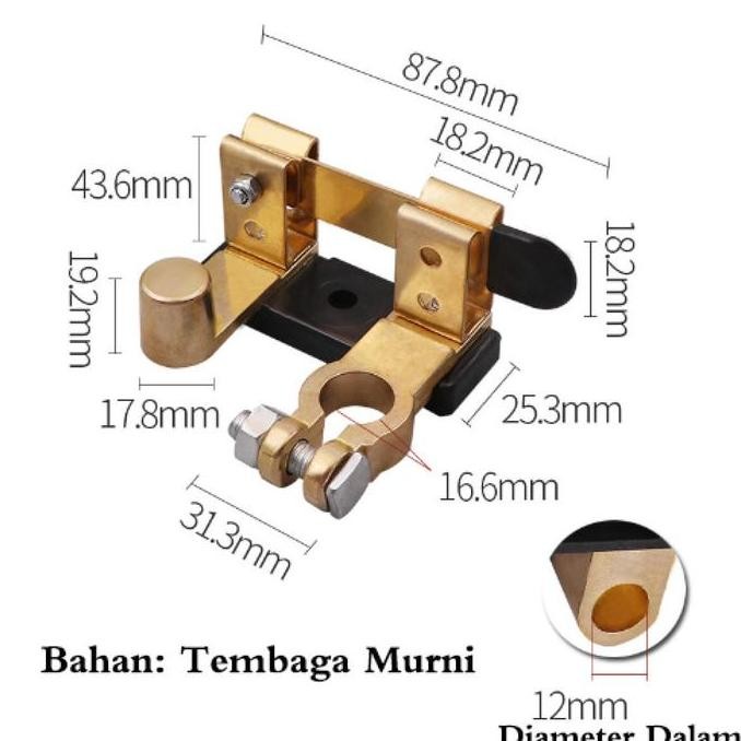 [Gaode] Terminal Kepala Aki Mobil Bahan Kuningan Tutup Kepala Aki Ukuran Kepala Aki Besar Terminal A