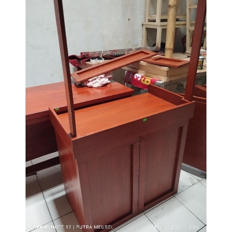 xenn promo meja booth portabel / meja jualan lipat full kayu p83xl46xt170