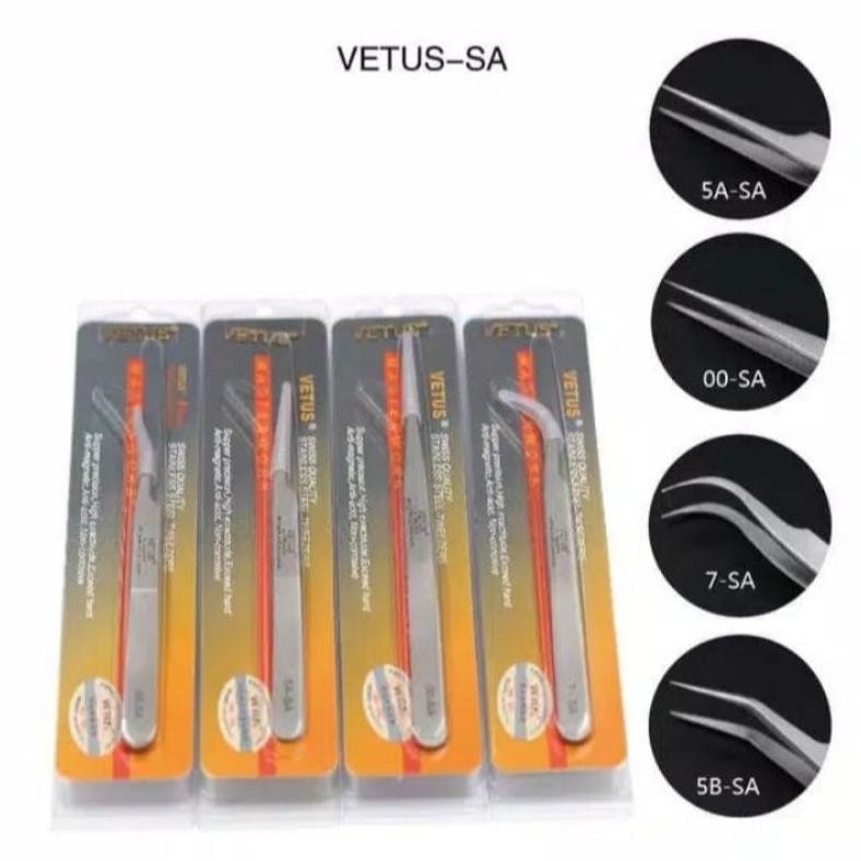 Promo Pinset Vetus Original Pinset Lurus Bengkok Pinset Volume Vetus Original