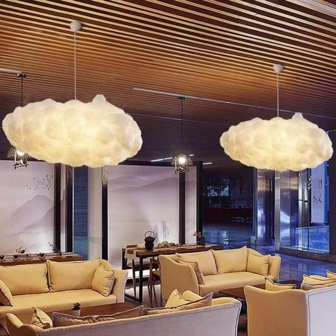 Sale Lampu Gantung Hias Plafon Modern Model Bentuk Awan Putih Dekorasi Cafe/Restaurant