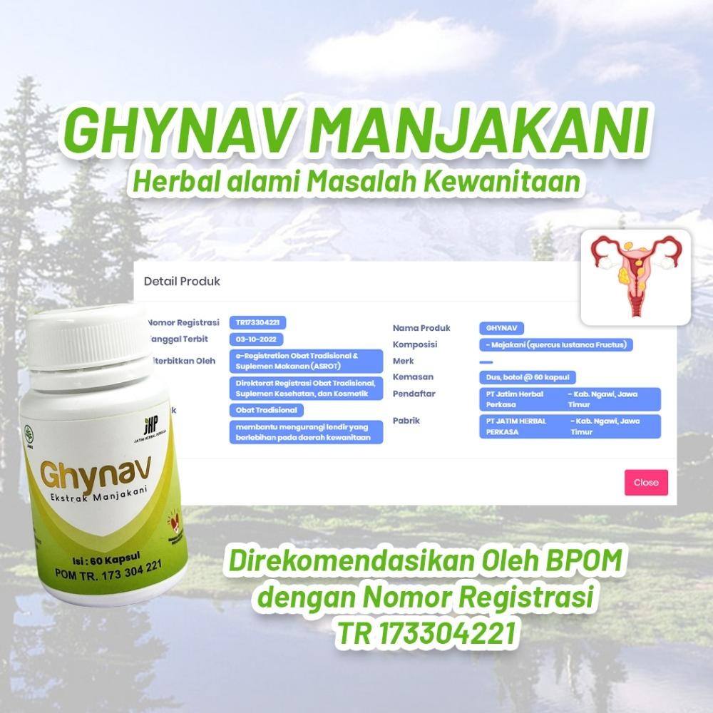 GHYNAV 100% Herbal BPOM Obat Keputihan Perapat Keset Bebas Bau Jamur & Kanker Serviks SV9