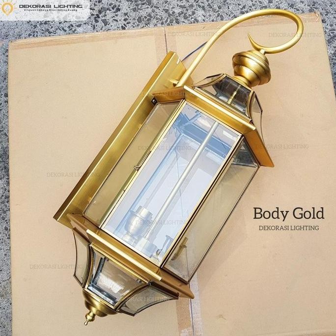 Lampu dinding kuningan modern mewah waterproof outdoor teras dekor