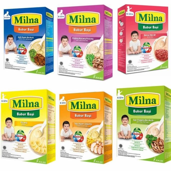 Milna Bubur Bayi All Varian Aneka Rasa 120 Gr 6-12 Bulan 8-12 Bulan / MPASI Bayi Bubur Bayi 1 Pcs AS