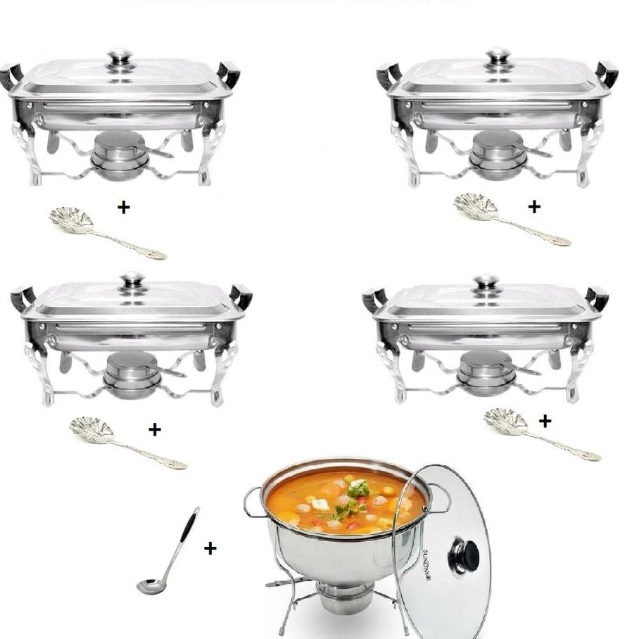 Paket Prasmanan Pesta Stainless 10 Pcs Dengan Pemanas