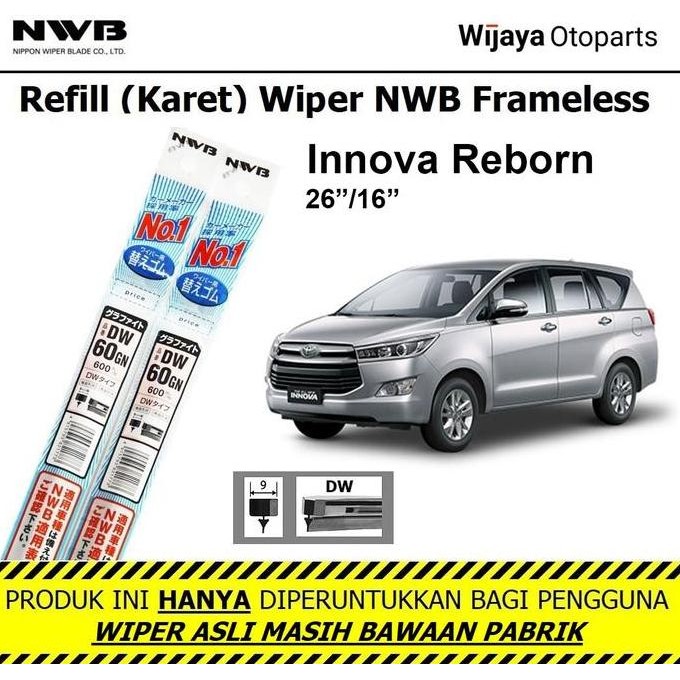 '' Refill Karet Wiper Innova Reborn Nwb Japan Ukuran 26"&16" ''