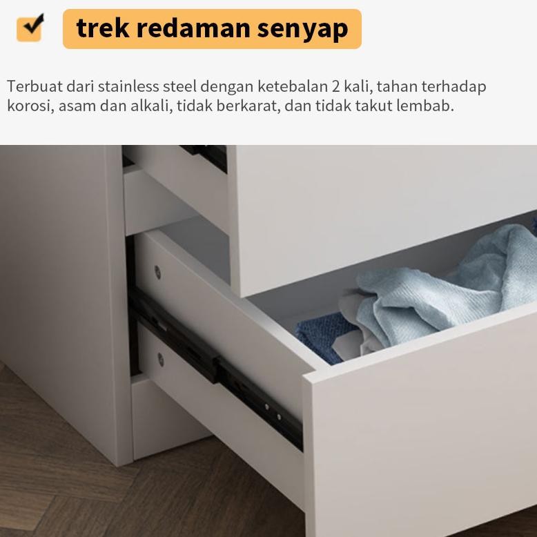 HOMETIME Lemari Laci 4 Susun Lemari kecil Lemari Kayu Lemari Baju Minimalis