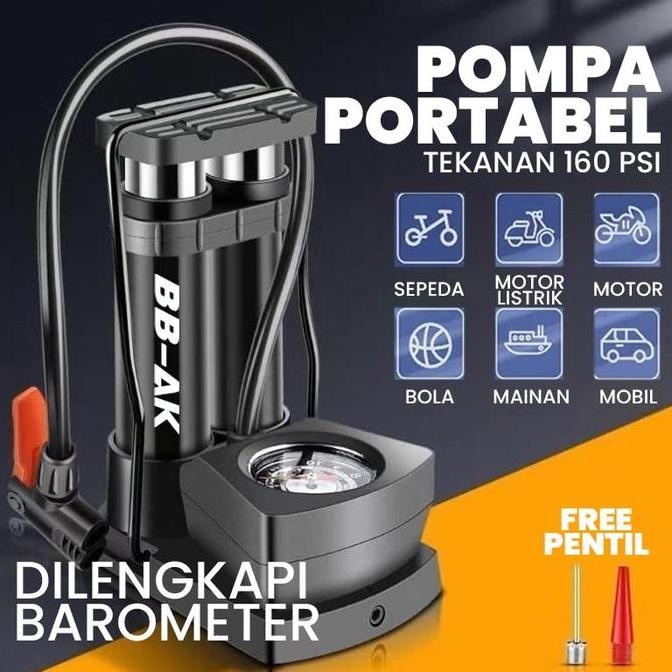 Pompa Angin Kaki/Pompa Kaki/Pompa Ban Mini Foot Pump Portable High
