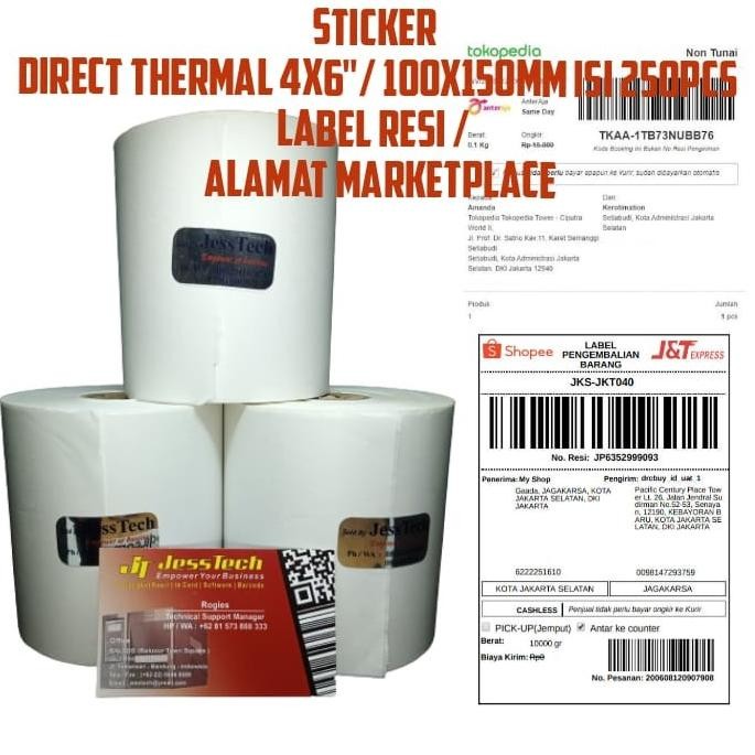 

Label Stiker Thermal Resi Ukuran 100 X 150 isi 250 SV9