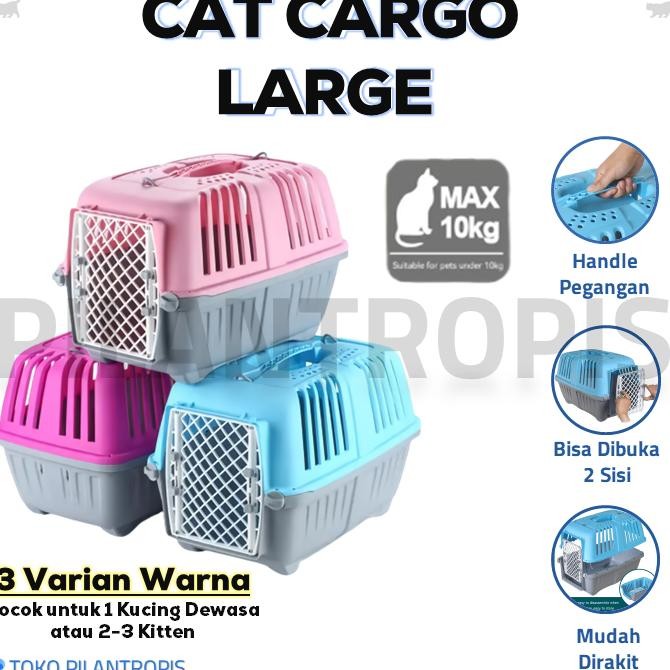 ASLI PET CARRIER BOX KUCING TRAVEL - KANDANG KUCING PORTABLE MURAH AMAN