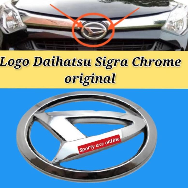 ASLI LOGO DEPAN DAIHATSU SIGRA CHROME ORIGINAL EMBLEM GRILL MOBIL