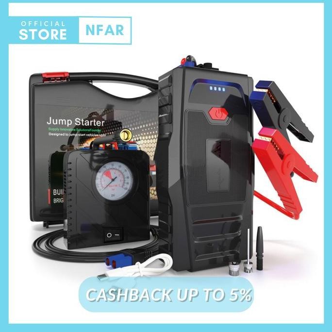 Berkualitas Jumper Aki Mobil Power Bank Booster Aki Pompa Ban Jump Start Portable MURAH