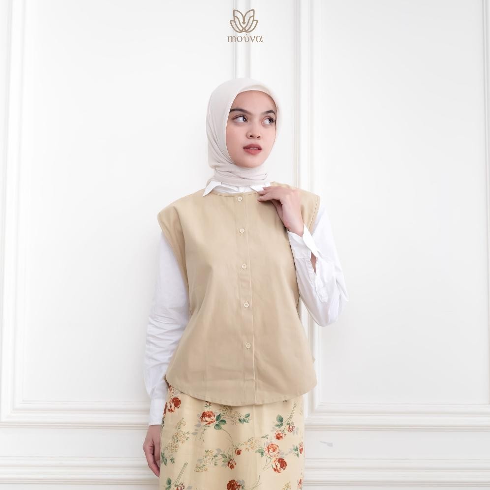 Mouva - Yarra Vest Atasan Wanita Rompi Polos Bahan Canvas AST