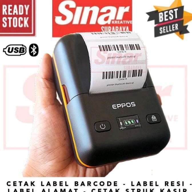 

TERMURAH - PRINTER BLUETOOTH MINI LABEL 58MM THERMAL EP5858L - CETAK LABEL RESI BARCODE DAN STRUK KASIR NOTA Charger