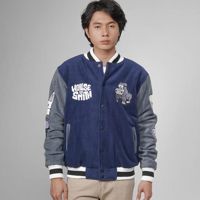 House Of Smith Bdg Varsity Jacket Gorfren #6 - Jaket Varsity Pria (Best Quality)